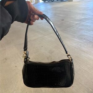 Black leather purse
